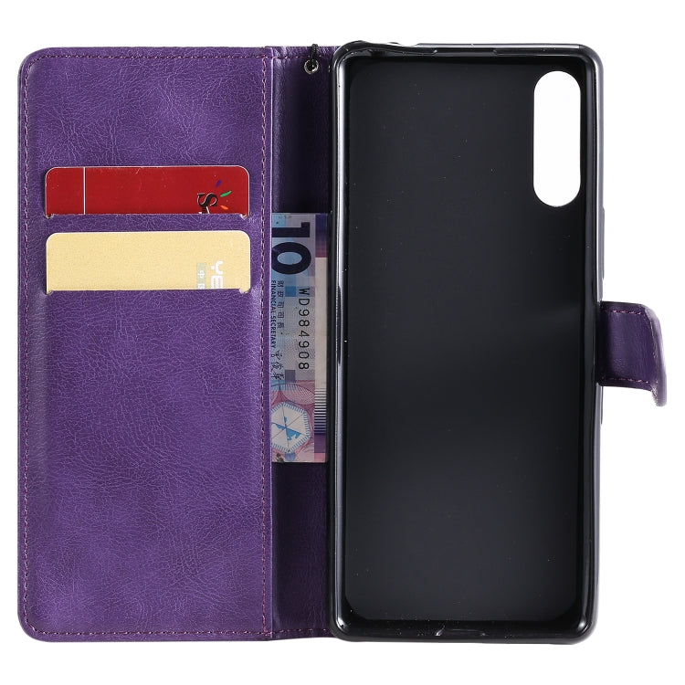 For Sony Xperia L4 Solid Color Horizontal Flip Protective Leather Case with Holder & Card Slots & Wallet & Photo Frame & Lanyard