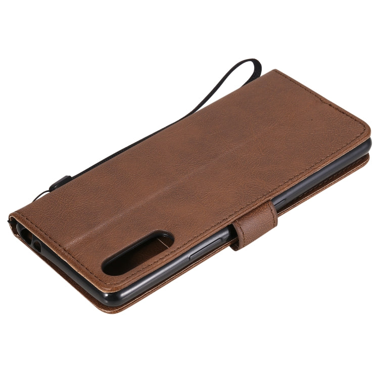 For Sony Xperia L4 Solid Color Horizontal Flip Protective Leather Case with Holder & Card Slots & Wallet & Photo Frame & Lanyard