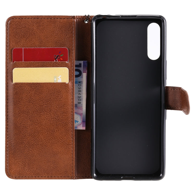 For Sony Xperia L4 Solid Color Horizontal Flip Protective Leather Case with Holder & Card Slots & Wallet & Photo Frame & Lanyard