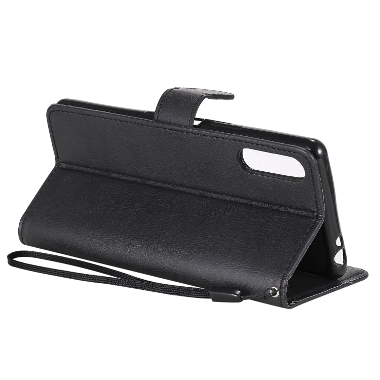 For Sony Xperia L4 Solid Color Horizontal Flip Protective Leather Case with Holder & Card Slots & Wallet & Photo Frame & Lanyard