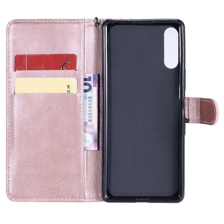 For Sony Xperia L4 Solid Color Horizontal Flip Protective Leather Case with Holder & Card Slots & Wallet & Photo Frame & Lanyard
