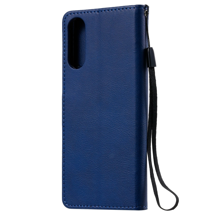 For Sony Xperia 10 II Solid Color Horizontal Flip Protective Leather Case with Holder & Card Slots & Wallet & Photo Frame & Lanyard