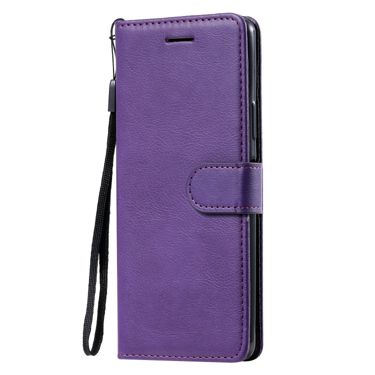 For Sony Xperia 10 II Solid Color Horizontal Flip Protective Leather Case with Holder & Card Slots & Wallet & Photo Frame & Lanyard