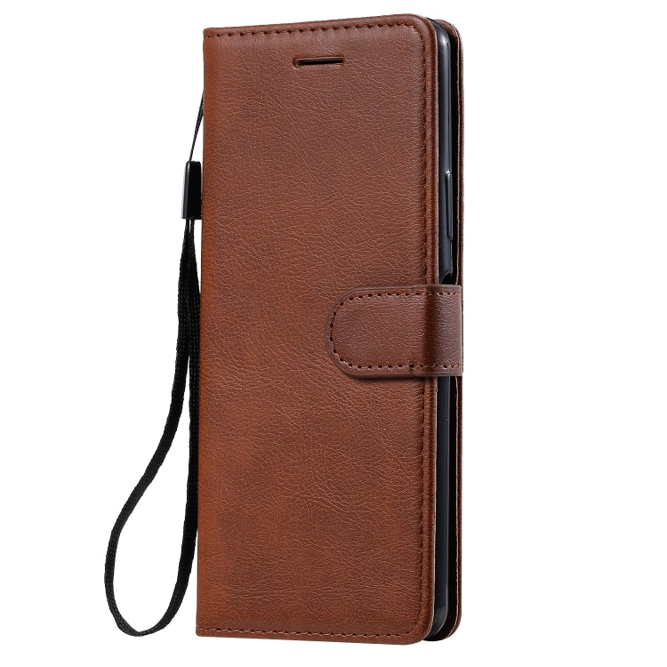 For Sony Xperia 10 II Solid Color Horizontal Flip Protective Leather Case with Holder & Card Slots & Wallet & Photo Frame & Lanyard