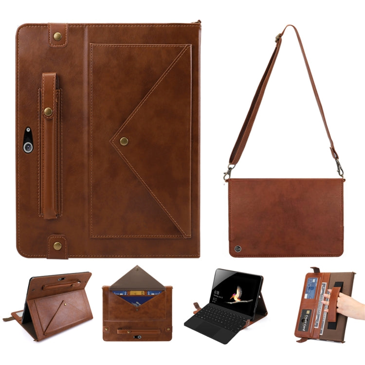 For Microsoft Surface Go 10.1 inch Envelope Horizontal Flip PU Leather Case with Card Slots & Pen Slots & Holder & Wallet & Photo Frame & Shoulder Strap