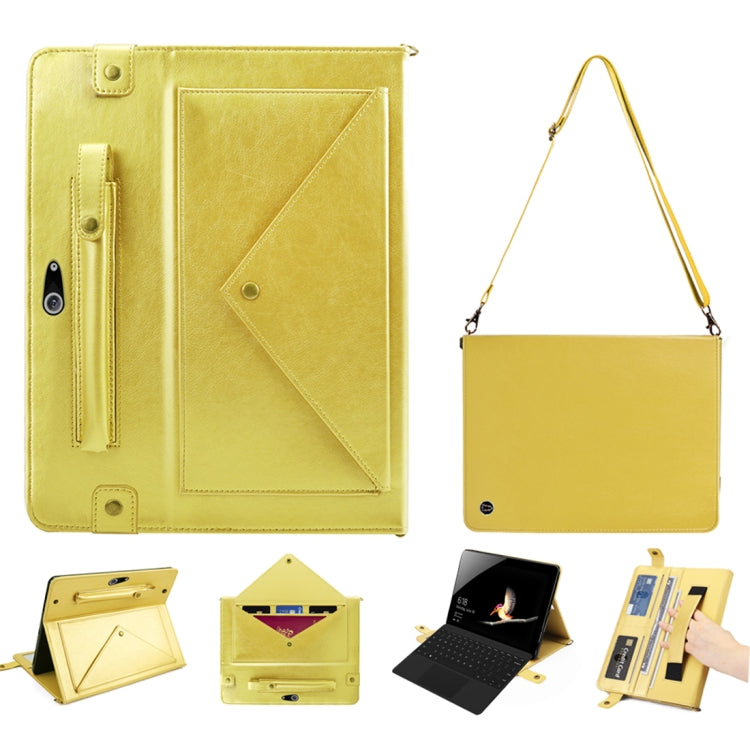 For Microsoft Surface Go 10.1 inch Envelope Horizontal Flip PU Leather Case with Card Slots & Pen Slots & Holder & Wallet & Photo Frame & Shoulder Strap