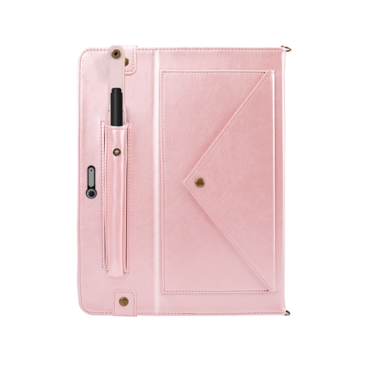 For Microsoft Surface Pro 4 / 5 / 6 / 7 Envelope Horizontal Flip PU Leather Case with Card Slots & Pen Slots & Holder & Wallet & Photo Frame & Shoulder Strap