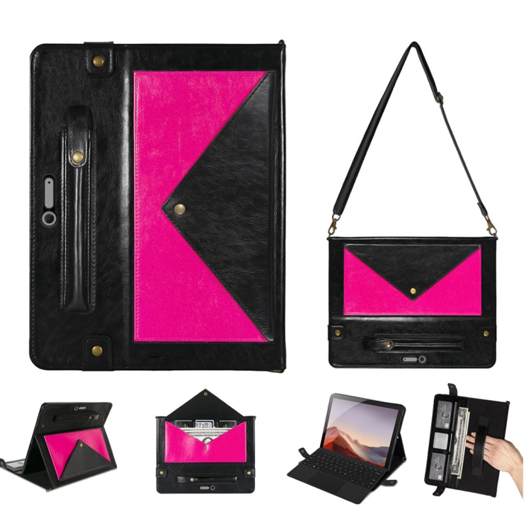 For Microsoft Surface Pro 4 / 5 / 6 / 7 Envelope Color Matching Horizontal Flip PU Leather Case with Card Slots & Pen Slots & Holder & Wallet & Photo Frame & Shoulder Strap