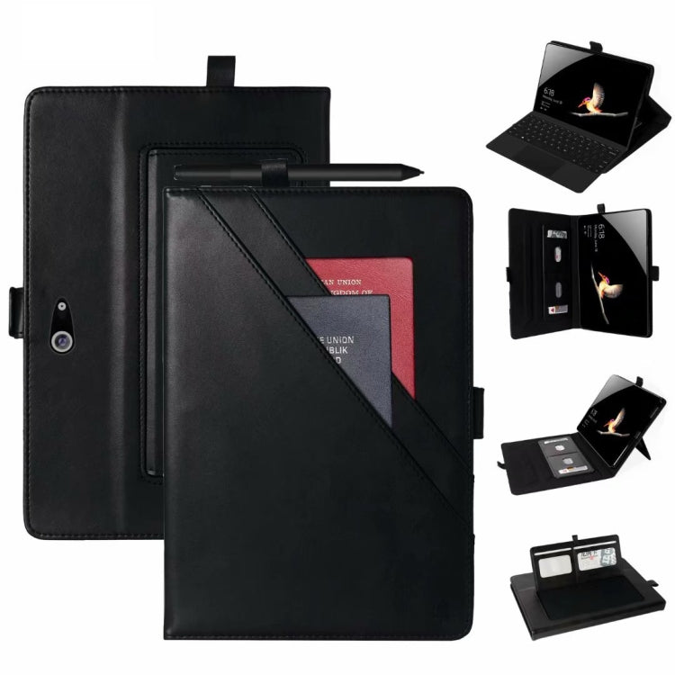 For Microsoft Surface Go 10.1 inch Horizontal Flip Double Holder Leather Case with Holder & Card Slots & Photo Frame