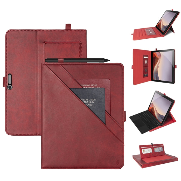 For Microsoft Surface Pro 4 / 5 / 6 / 7 Horizontal Flip Double Holder Leather Case with Holder & Card Slots & Photo Frame