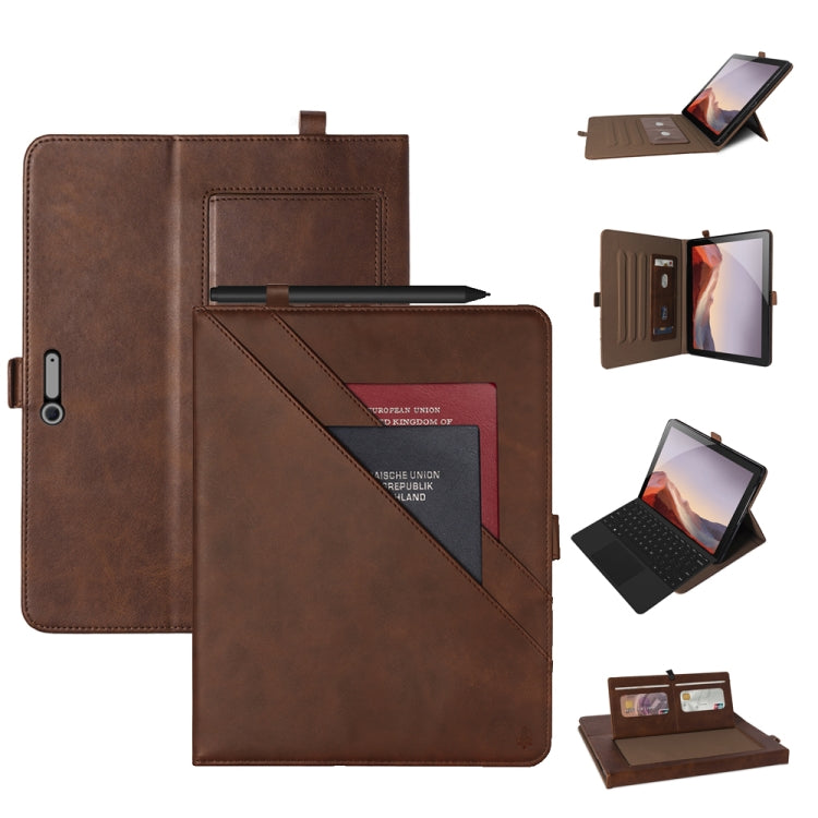 For Microsoft Surface Pro 4 / 5 / 6 / 7 Horizontal Flip Double Holder Leather Case with Holder & Card Slots & Photo Frame