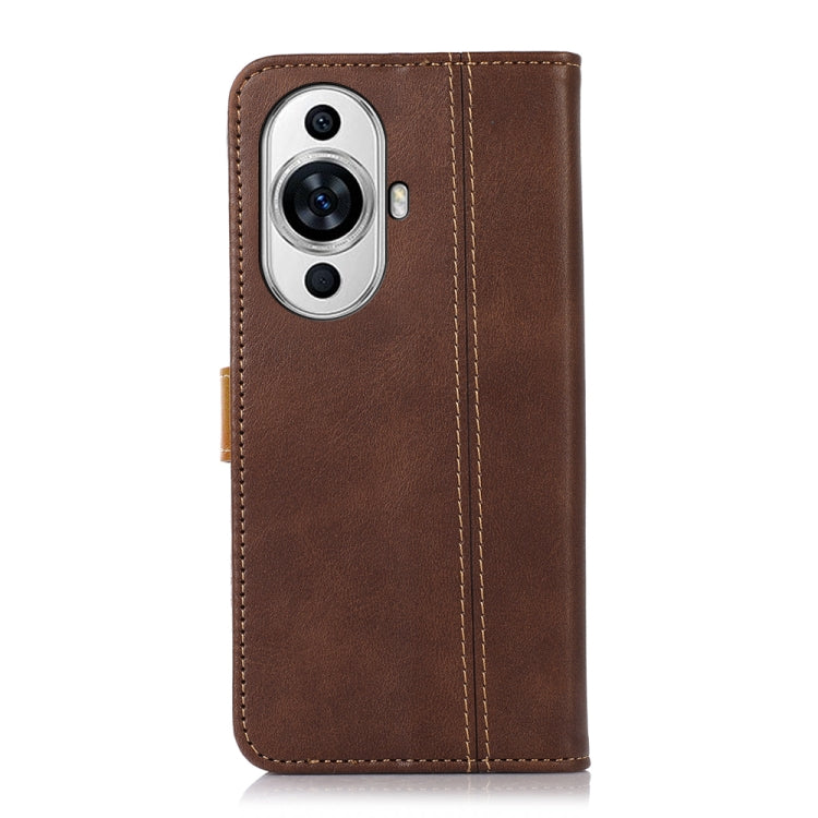 For Xiaomi Redmi 12 Stitching Thread Calf Texture Leather Phone Case
