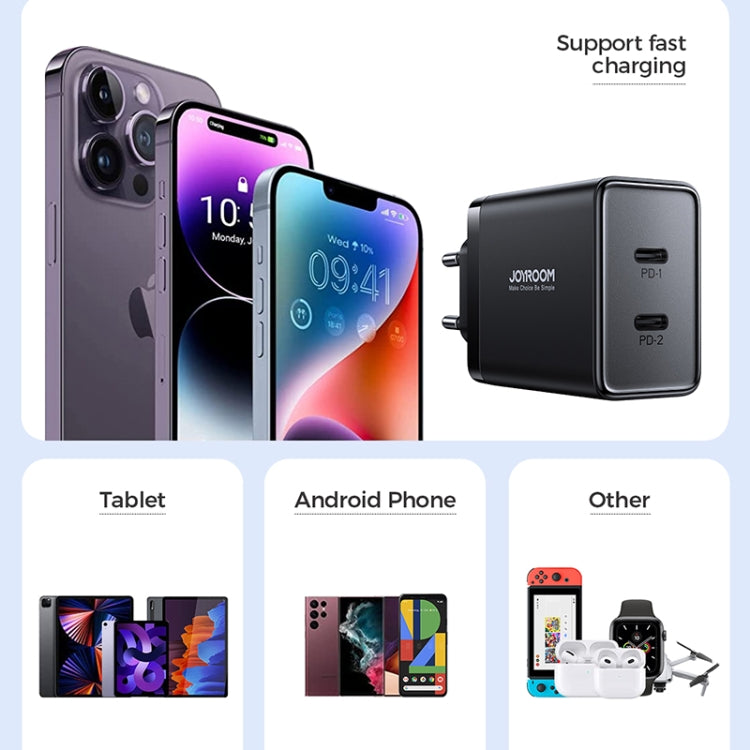 JOYROOM TCF09 40W Dual USB-C / Type-C 2PD Mini Intelligent Fast Charger