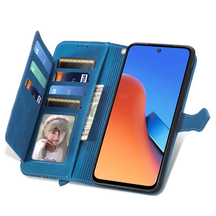 For Xiaomi Redmi 12 Embossed Flower Zipper Leather Phone Case