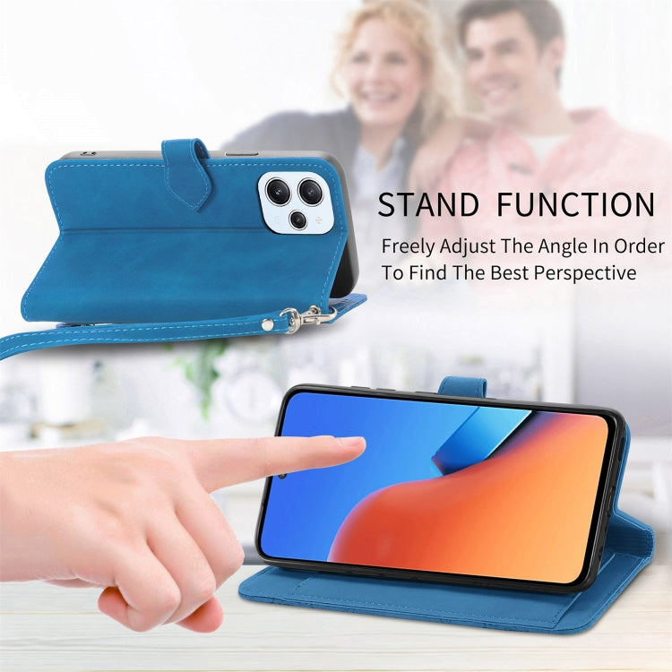 For Xiaomi Redmi 12 Embossed Flower Zipper Leather Phone Case