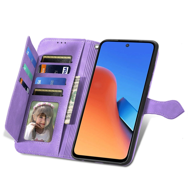 For Xiaomi Redmi 12 Embossed Flower Zipper Leather Phone Case