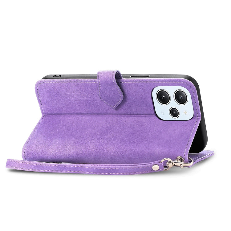 For Xiaomi Redmi 12 Embossed Flower Zipper Leather Phone Case