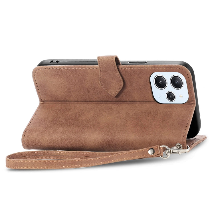 For Xiaomi Redmi 12 Embossed Flower Zipper Leather Phone Case