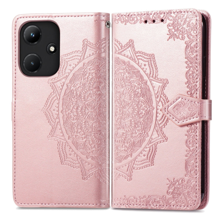 For Infinix Hot 30i Mandala Flower Embossed Leather Phone Case