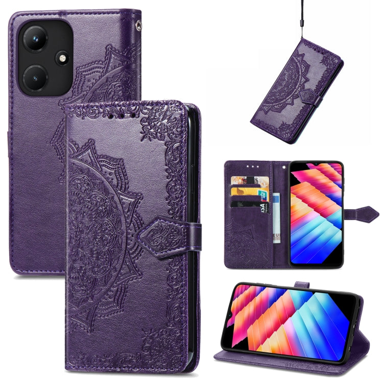 For Infinix Hot 30i Mandala Flower Embossed Leather Phone Case