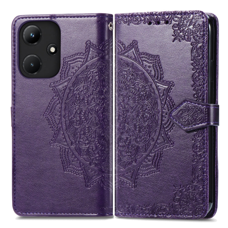 For Infinix Hot 30i Mandala Flower Embossed Leather Phone Case