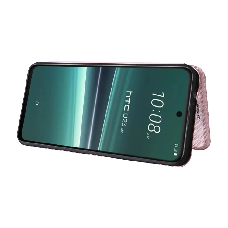 For HTC U23 Pro Carbon Fiber Texture Flip Leather Phone Case