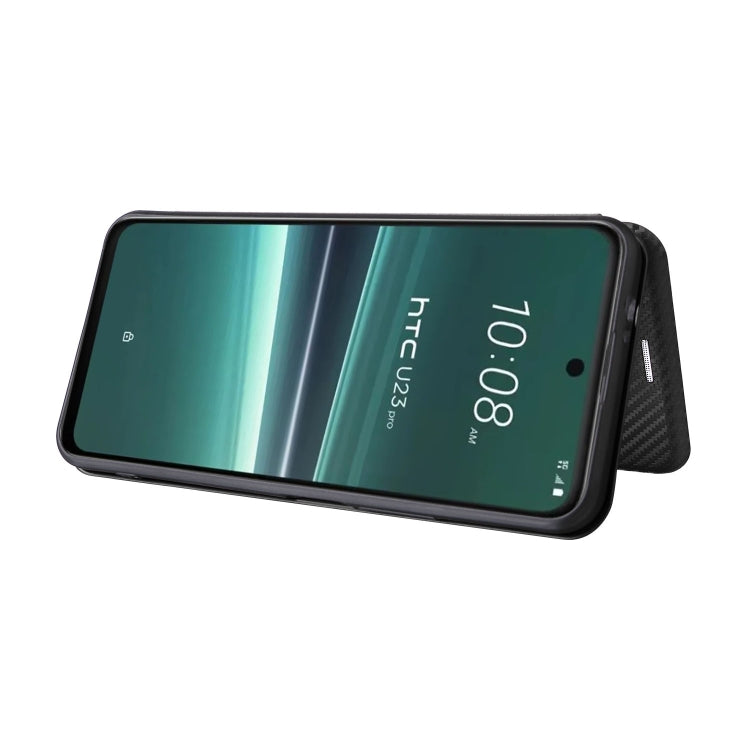 For HTC U23 Pro Carbon Fiber Texture Flip Leather Phone Case