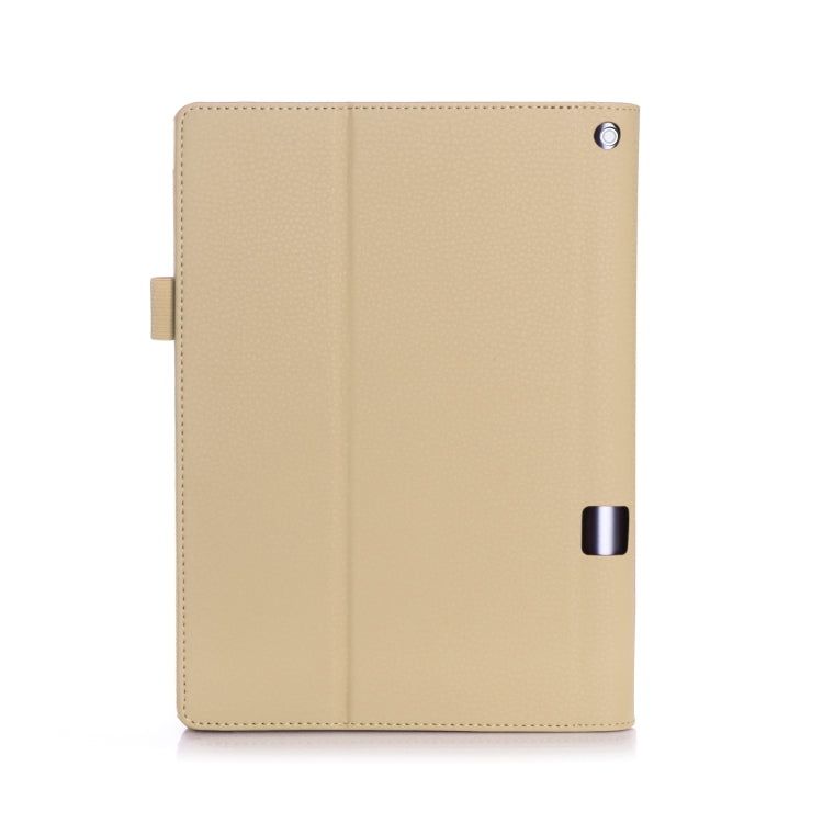 For Lenovo YOGA Tab3 Plus 10 TB-X703F / Pro 10 TB-X90F Frosted Litchi Texture PU Horizontal Flip Leather Case with Holder & Card Slots & Hand Strap