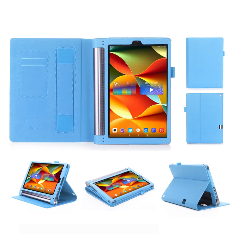 For Lenovo YOGA Tab3 Plus 10 TB-X703F / Pro 10 TB-X90F Frosted Litchi Texture PU Horizontal Flip Leather Case with Holder & Card Slots & Hand Strap