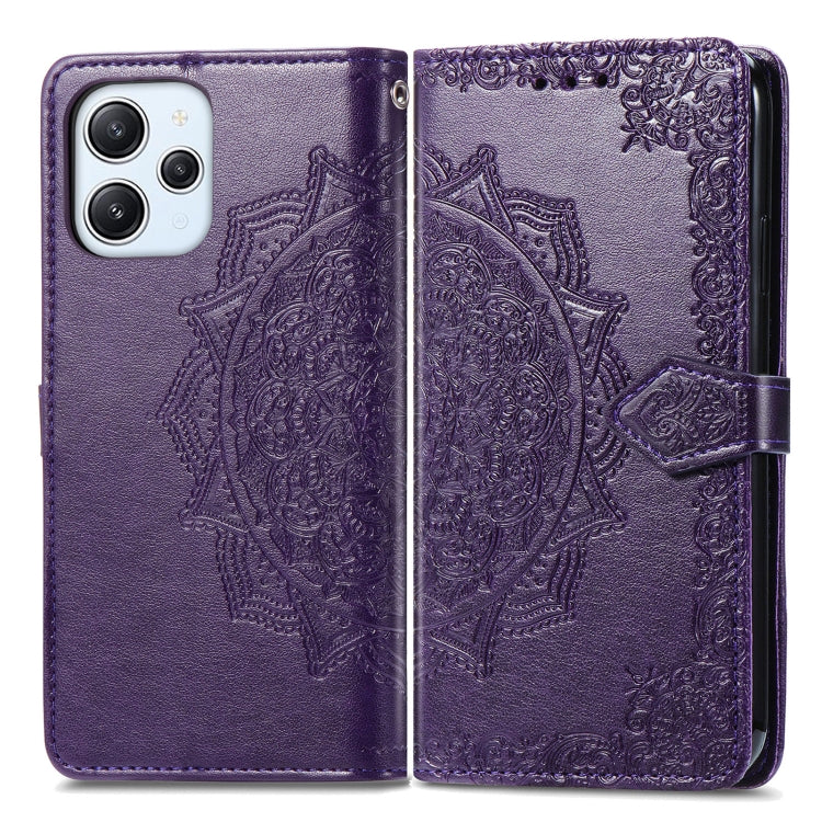For Xiaomi Redmi 12 Mandala Flower Embossed Leather Phone Case