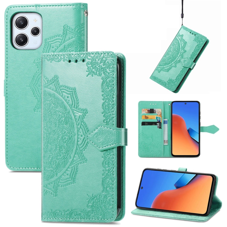 For Xiaomi Redmi 12 Mandala Flower Embossed Leather Phone Case