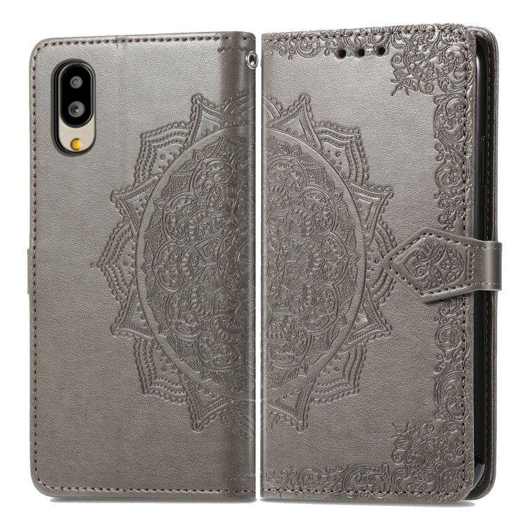 For Sharp Simple Sumaho 6 Mandala Flower Embossed Leather Phone Case