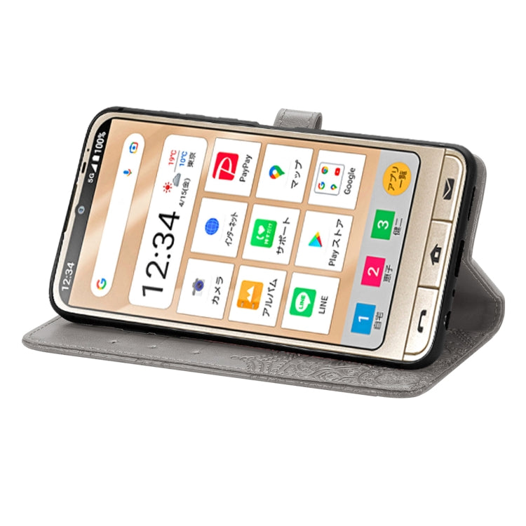 For Sharp Simple Sumaho 6 Mandala Flower Embossed Leather Phone Case