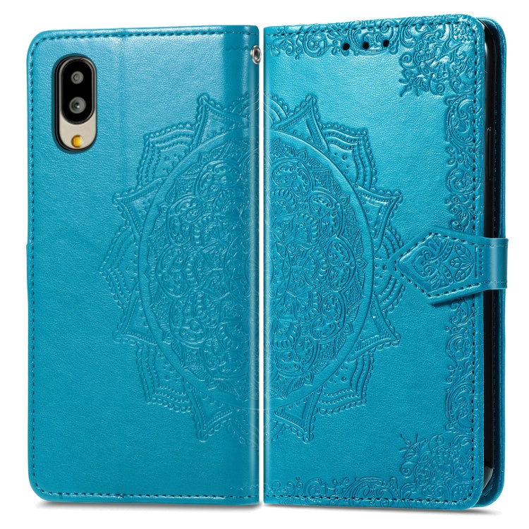 For Sharp Simple Sumaho 6 Mandala Flower Embossed Leather Phone Case