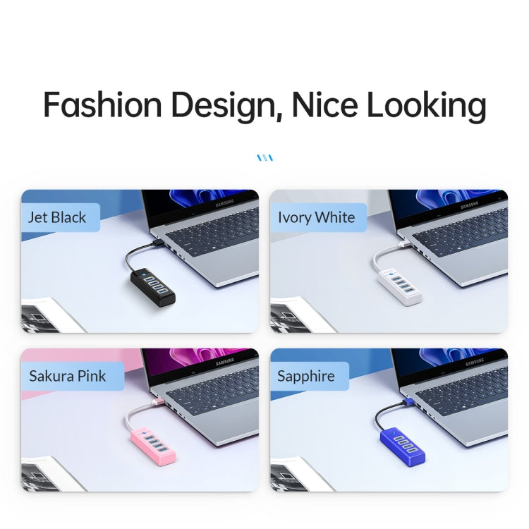 ORICO PW4U-U3 4 in 1 USB to USB Multifunctional Docking Station HUB Adapter(Pink)