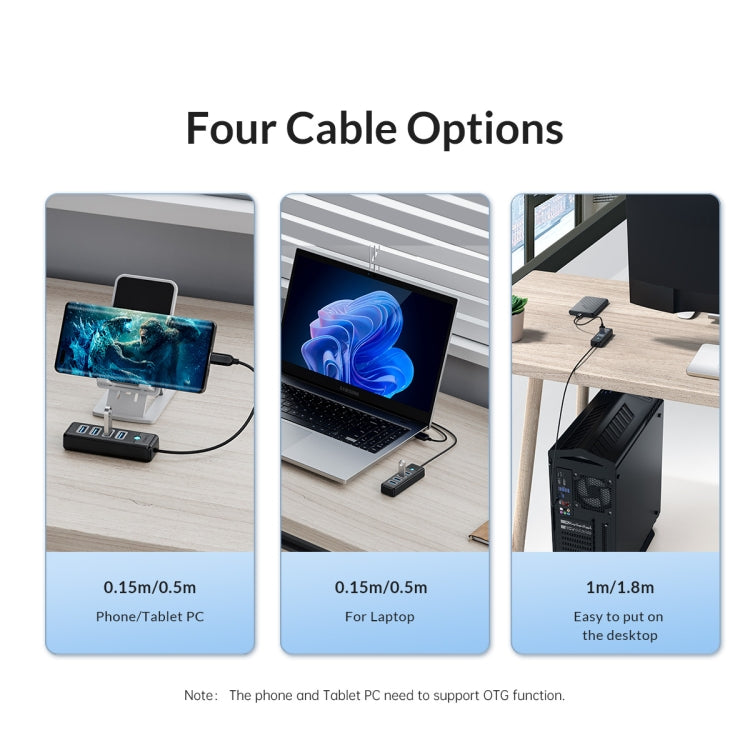 ORICO PW4U-U3 4 in 1 USB to USB Multifunctional Docking Station HUB Adapter(Pink)