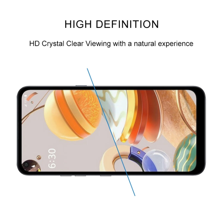 For LG Q61 Full Glue Full Screen Tempered Glass Film(Black)