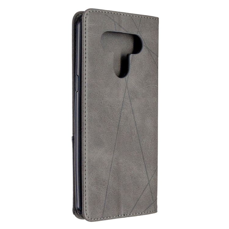For LG K51 Rhombus Texture Horizontal Flip Magnetic Leather Case with Holder & Card Slots & Wallet