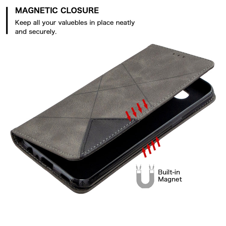 For LG K51 Rhombus Texture Horizontal Flip Magnetic Leather Case with Holder & Card Slots & Wallet