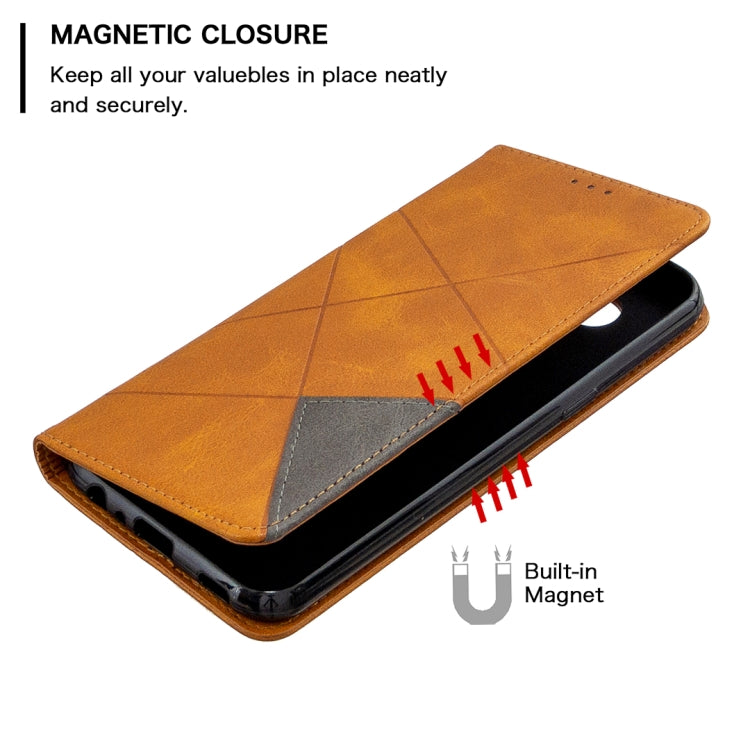 For LG K51 Rhombus Texture Horizontal Flip Magnetic Leather Case with Holder & Card Slots & Wallet