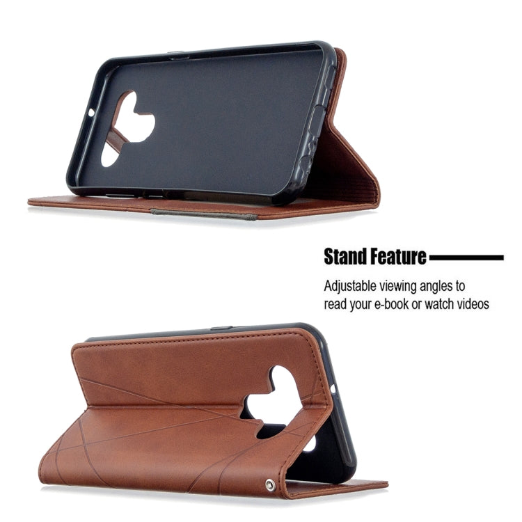 For LG K51 Rhombus Texture Horizontal Flip Magnetic Leather Case with Holder & Card Slots & Wallet