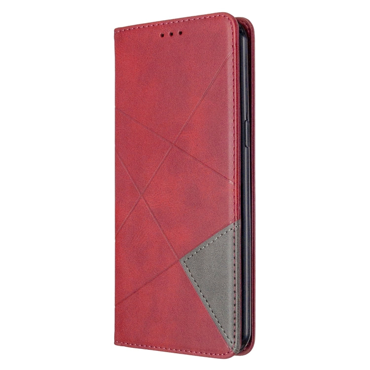 For LG K51 Rhombus Texture Horizontal Flip Magnetic Leather Case with Holder & Card Slots & Wallet