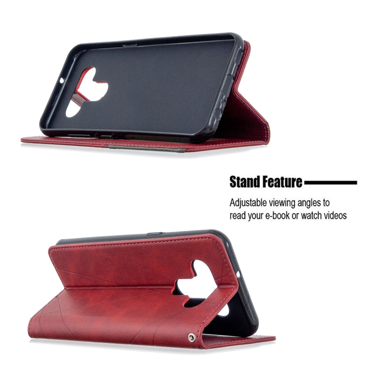 For LG K51 Rhombus Texture Horizontal Flip Magnetic Leather Case with Holder & Card Slots & Wallet