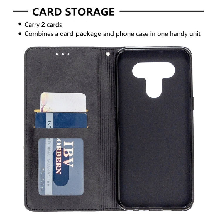 For LG K51 Rhombus Texture Horizontal Flip Magnetic Leather Case with Holder & Card Slots & Wallet