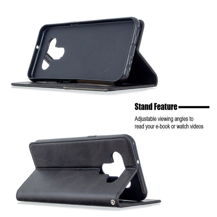 For LG K51 Rhombus Texture Horizontal Flip Magnetic Leather Case with Holder & Card Slots & Wallet