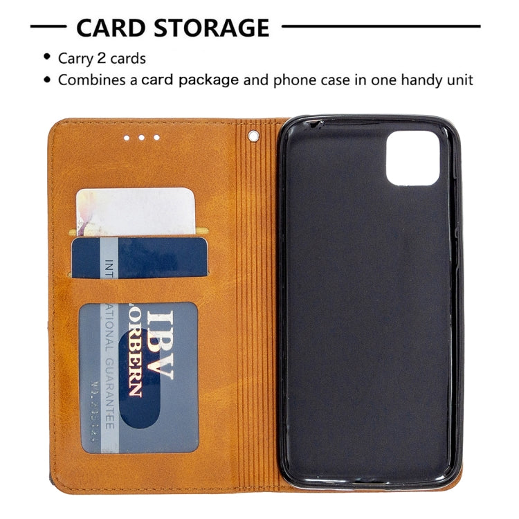 For Huawei Y5P / Honor 9S Rhombus Texture Horizontal Flip Magnetic Leather Case with Holder & Card Slots & Wallet