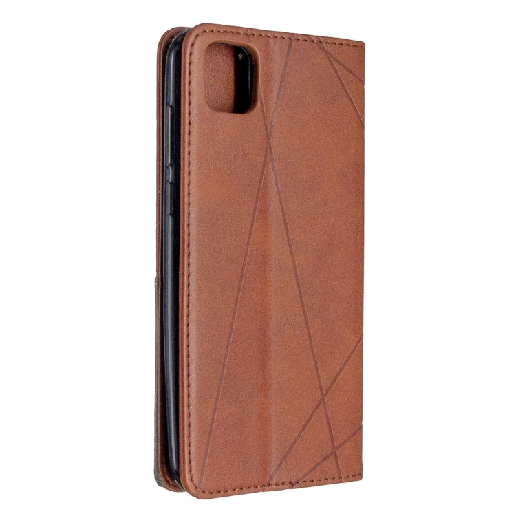 For Huawei Y5P / Honor 9S Rhombus Texture Horizontal Flip Magnetic Leather Case with Holder & Card Slots & Wallet