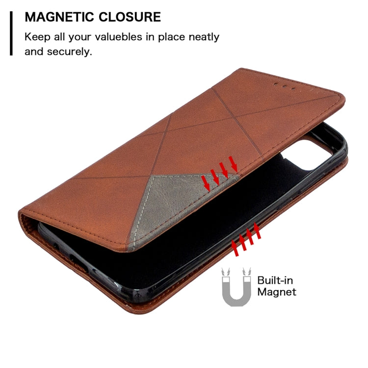 For Huawei Y5P / Honor 9S Rhombus Texture Horizontal Flip Magnetic Leather Case with Holder & Card Slots & Wallet