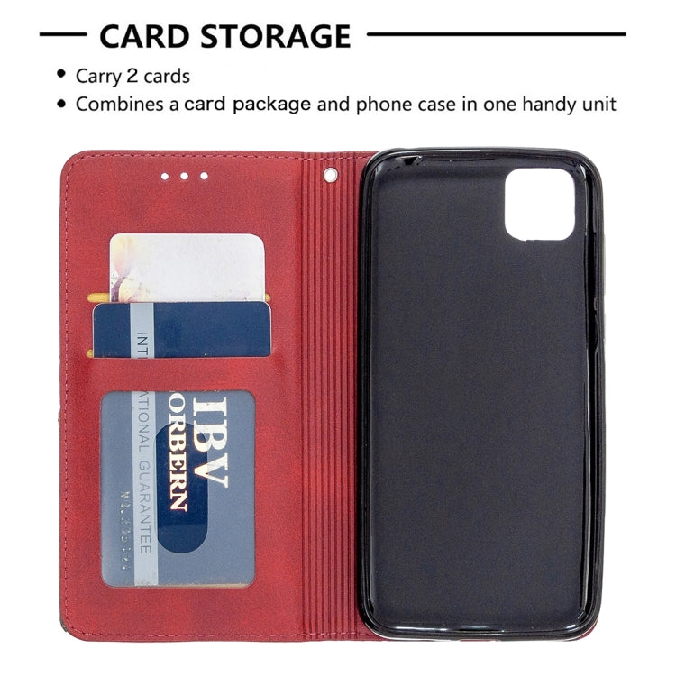 For Huawei Y5P / Honor 9S Rhombus Texture Horizontal Flip Magnetic Leather Case with Holder & Card Slots & Wallet