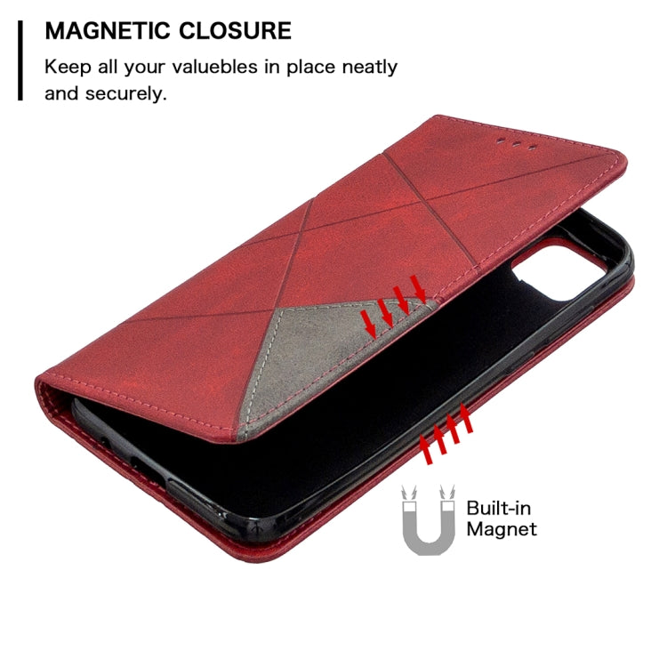 For Huawei Y5P / Honor 9S Rhombus Texture Horizontal Flip Magnetic Leather Case with Holder & Card Slots & Wallet